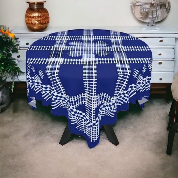 Blue White Tablecloth | wedding table cloth | Rectangle Square or Round Fit gift - Picture 3 of 10